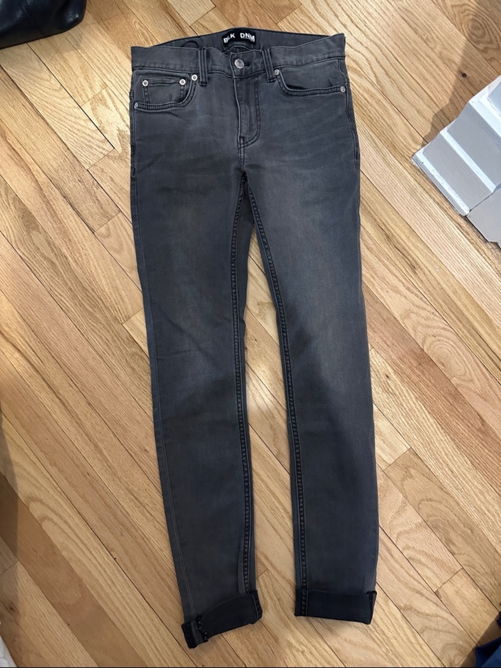 BLK DNM Washed Charcoal Skinny Jeans